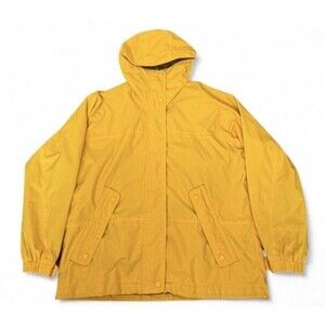 Vintage 80s Eddie Bauer Gore-tex Yellow Nylon Hooded Jacket S/P Made in Korea